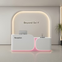 QT-235X Comptoir de caisse de salon de beauté, comptoir de caisse de luxe léger, comptoir de réception de magasin de vêtements haut de gamme, réception de centre de santé