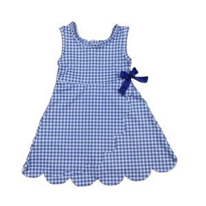 Vestido Deportivo RTS para Niñas Pequeñas, con Shorts Interiores, Estampado a Cuadros, Lazos, Bonito Diseño con Bordes Festoneados para Jugar al Tenis, Yoga - Product Image 1