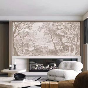 <span class=keywords><strong>Papier</strong></span> peint personnalisé 3D floral et paysage naturel, <span class=keywords><strong>papier</strong></span> peint mural en tissu imperméable de luxe pour chambre à coucher, salon et salle de sport, décoration de la maison - Product Image 3