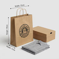 Sacs en papier kraft brun personnalisés avec poignées pour la restauration, la vente à emporter et les services de livraison de repas en gros