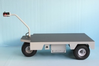 Chariot à plateforme motorisé robuste 1000 kg, moteur électrique 1200 W, chariot de transport industriel à plateau plat, chariot logistique