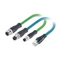 Cableforce M8 זכר 8 פינים כדי RJ45 זכר מחבר יצוק עם 1M חתול 5e Ethernet כבל M8 עמיד למים Ethernet כבל מחבר