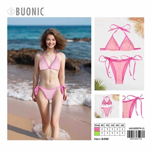 Set Bikini Rosa da Donna Buonic Taglie 40 42 44 46 48 Costume da Bagno Abbigliamento da Spiaggia - Product Image 1