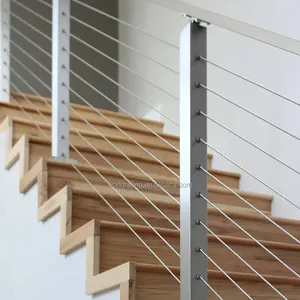 Reilbu Modern Home Interior Stainless Steel Wire Balustrade Deck Railing With Cable