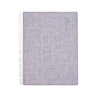 Carnet RINGNOTE de taille moyenne, couverture en tissu coton et lin, agenda tendance, journal personnalisé avec logo, carnet à feuilles mobiles à reliure à disques