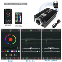 Lampes à fibres optiques LED RGB 16W IP65 en plastique pour voiture et maison, effet ciel étoilé, avec application et télécommande, lampe de plafond scintillante