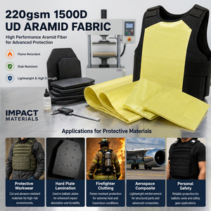 Tela de Aramida UD de 220 g/m² y 1500D, Ignífuga, Antiácida, Resistente a Pinchazos, para Ropa de Trabajo Protectora para Niños, Placa Protectora Rígida - Product Image 4