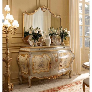 Mueble de <span class=keywords><strong>Cocina</strong></span> Estilo Rococó, <span class=keywords><strong>Aparador</strong></span> de Madera con Espejo Dorado de Lujo - Product Image 3