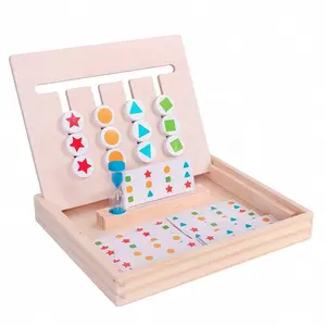 Juguete de aprendizaje del aprendizaje lógico montessori para niños, puzle educativo de aprendizaje temprano, forma de color, juegos de madera