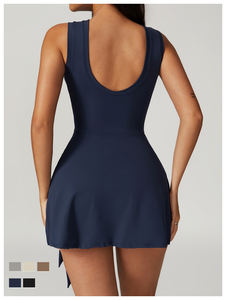 Frauen neue Outdoor schnell trocknende Athletic Tennis One Piece Tennis Wear Frau mit Gürtel Frauen Kleider für Frauen - Product Image 2