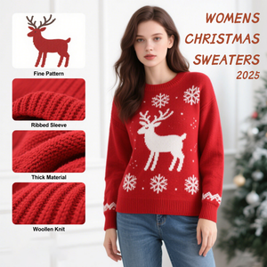 OEM Chandail <span class=keywords><strong>de</strong></span> haute qualité en tricot à coupe étroite pour la fête <span class=keywords><strong>de</strong></span> Noël moche chandails <span class=keywords><strong>de</strong></span> Noël pour femmes taille personnalisée à manches longues pour femmes - Product Image 2