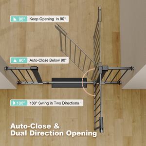 Barrière <span class=keywords><strong>de</strong></span> sécurité rétractable multifonction en maille d'acier durable pour bébé, idéale pour escaliers, toilettes, portes et cuisines – Barrière isolante sécurisée - Product Image 2