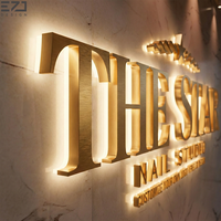Enseigne de salon de beauté en métal rétroéclairée personnalisée EZD, enseigne lumineuse LED pour spa, clinique, salon de coiffure, décoration murale de devanture de magasin