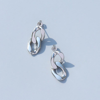 Pendientes de Cadena Cubana Grande de Acero Inoxidable con Baño de Oro de 18K al por Mayor, Pendientes Colgantes Geométricos para Mujer