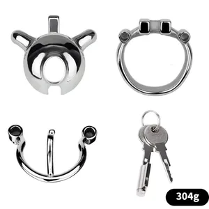 Pequeño macho PA Piercing Uretral Lock Chastity Cage Device CBT Cock Cage Sadism BDSM Productos sexuales para adultos Hombres Gay 18 - Product Image 5