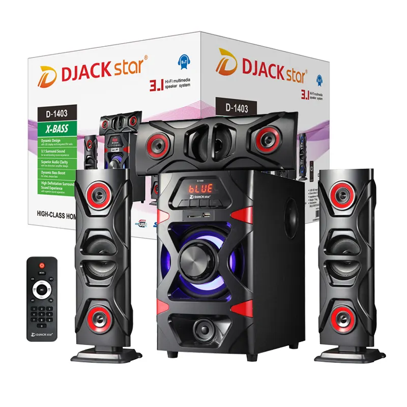 DJACK ستار D-1403 جديد 3.1 المسرح المنزلي tg117 اللاسلكية bocina المتكلم المحمولة 10 بوصة مكبر صوت ساكن عبر صندوق الصوت