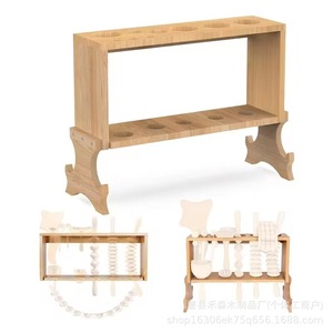 Support pour outils de thérapie en bois, support de rangement à 2 niveaux avec plusieurs trous pour une utilisation sur le bureau - Product Image 5