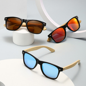 Custom Logo 2026 Fashion Men Women Square Polarized <b>Sun</b> Glasses Wood <b>Shades</b> UV400 Mirrored Lenses Wooden Frame Sunglasses - Product Image 2