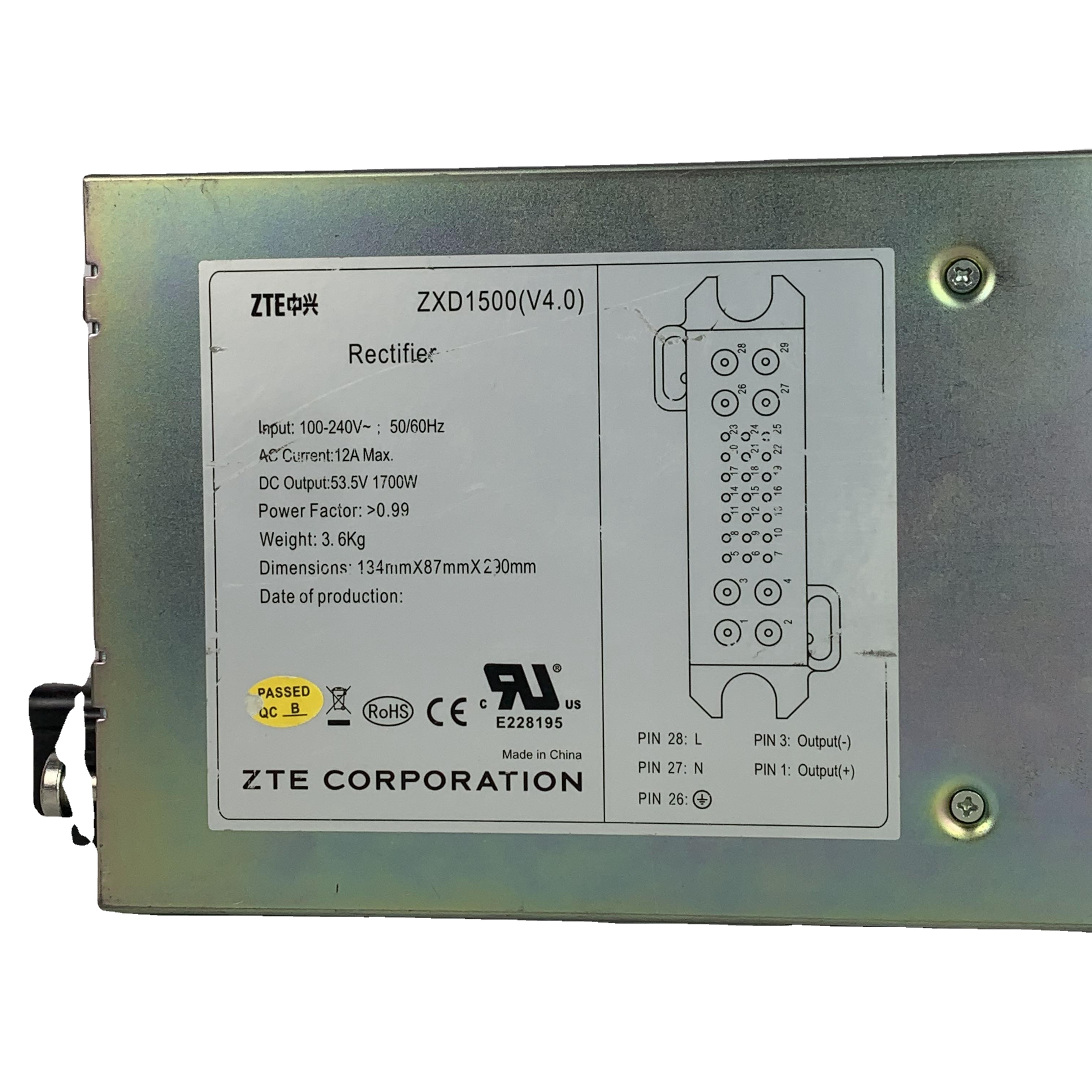 ZTE ZXD1500 V4.0 Rectifier Module - 30A for Telecom Power