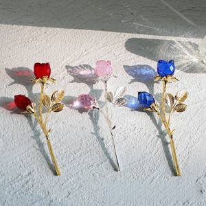 طاولة منزلية لتزيين زهرة برعم قضيب ذهبي وردي أحمر كبير هدية للأم - Product Image 4