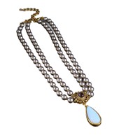 Ensemble collier et boucles d'oreilles perles, style luxe léger, sensation haut de gamme, chaîne de clavicule, bijoux artistiques rétro, vente chaude