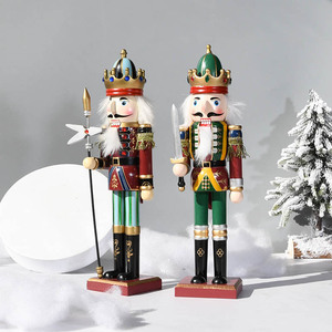 Figura de Soldado Cascanueces de Madera de 30 cm, Decoración Navideña Vintage para el Hogar, Pintada a Mano, Venta al Por Mayor - Product Image 3