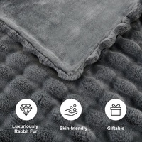 Zhengtai jeter confortable chaud doux grille lapin fourrure jeter couverture pour canapé canapé lit