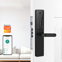 Cerradura inteligente al por mayor cámara incorporada huella digital biométrica Tuya App Smart Home manija de la puerta cerradura segura