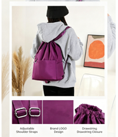 Sac à dos unisexe Oxford pour cheerleading avec cordon de serrage, sac à dos de voyage décontracté et sportif à la mode avec fermeture à cordon, sac à dos décontracté