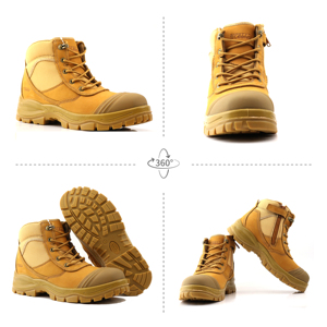 Botas de Trabajo Resistentes EN ISO 20345, Botas de Trabajo de Cuero con Puntera de Acero, Cremallera Lateral YKK, Zapatos de Seguridad de Caña Alta, Industriales <span class=keywords><strong>para</strong></span> Hombre - Product Image 2