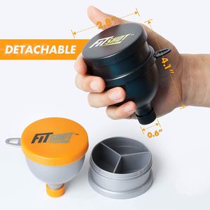 <b>Protein</b> Powder Supplement Funnel Keychain 2 in 1 120Ml <b>Bottle</b> With Pill Box - Product Image 2
