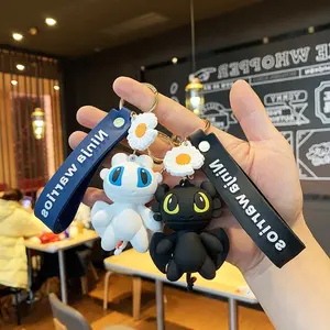 Hot Selling Cartoon 3D Dragon Rubber Silicone Mini Cute Keychain For Children's Birthday Gifts