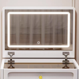 Tavolo da Trucco con Specchio, Set Moderno con Sgabello per Soggiorno e Camera da Letto, Grande Capacità - Product Image 5