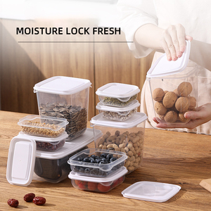 10 Pcs Set Products China Wholesale Price Transparent Plastic Kitchen Storage Box Food for Kitchen Grain Rice <strong>Container</strong> With Lid - Product Image 2