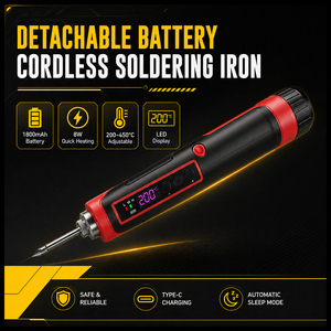 <span class=keywords><strong>Fer</strong></span> à <span class=keywords><strong>souder</strong></span> sans fil rechargeable USB-C avec contrôle numérique de la température <span class=keywords><strong>pour</strong></span> l'électronique - Product Image 1