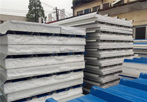 Panneaux sandwich Pu Pir Eps Panneaux de chambre froide Panneau de toit mural sandwich de 3m <span class=keywords><strong>Isolation</strong></span> thermique de bâtiment de chambre froide - Product Image 6