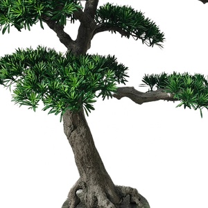 Cây thông <span class=keywords><strong>Bonsai</strong></span> nhân tạo bằng nhựa giả thật, làm thủ công, màu xanh lá cây, chất liệu sợi thủy tinh, kích thước lớn, dùng trang trí nội thất nhà hàng. - Product Image 6