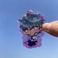 Article populaire en gros : Porte-clés en acrylique coloré imprimé sur mesure, breloques porte-clés en acrylique coloré thème anime, promotion