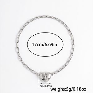 Pulsera de Cadena Chapada en Oro, Diseño Creativo con Colgante de Corazón Magnético, Acero Inoxidable, para Parejas, Éxito de Ventas en Europa y América - Product Image 5