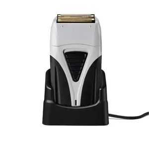 LK2208 Alat Cukur Elektrik Isi Ulang Janggut USB Pabrikan Pisau Cukur Kembar dengan Dudukan Pengisi Daya