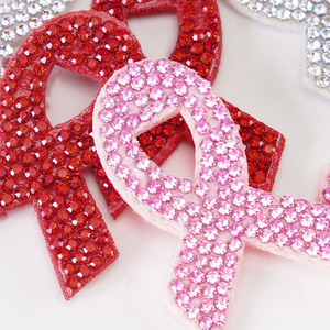 חדש סרט לבן ורוד אדום עיצוב תבשיל על לוח rhinestone עבור קישוט שיער - Product Image 2