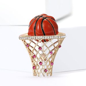 Broche évidée de <span class=keywords><strong>basket</strong></span>-ball en émail en alliage créatif <span class=keywords><strong>pour</strong></span> femmes et hommes costumes une épingle décorative <span class=keywords><strong>pour</strong></span> la poitrine - Product Image 5