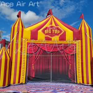 Personnalisable rouge et jaune rayé gonflable carnaval cirque arc australie tour du monde décor théâtre scène Performance toile de fond - Product Image 5