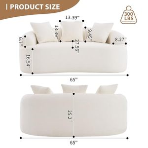 Sofá Curvo de Dos Plazas con Espuma Viscoelástica, Sofás Modernos de Tela, Sofá de Lujo para Sala de Estar, Muebles para Apartamento - Product Image 5