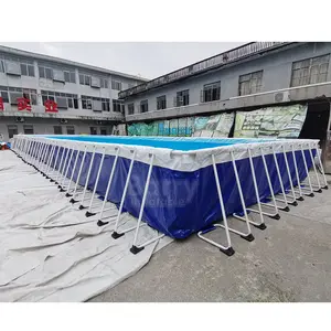 Moldura de metal comercial de tamanho grande, aço removível profunda da piscina do chão e filtro