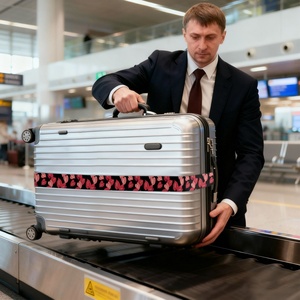 Paquete de 2 Correas de Equipaje Ajustables de Poliéster con Estampado Personalizado de Anthurium de Hawái, Correa Cruzada para Maleta de Viaje - Product Image 6