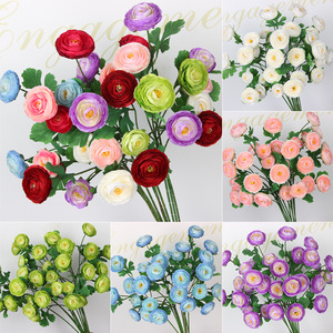 ดอกไม้ประดิษฐ์ กิ่งเดี่ยว ผ้าไหม ดอกบัวแดง ตกแต่งงานแต่งงาน ตกแต่งบ้าน - Product Image 5