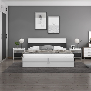 Juego de Muebles de Dormitorio Modernos, Ecológicos, Duraderos y Económicos, con Base de Cama de Madera, Cabecera, Mesita de Noche y Colchón - Product Image 1