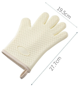 Guantes de silicona para horno, para evitar quemaduras, tapete grueso para hornear, resistente al calor, aislante, para cocina, microondas, 5 dedos - Product Image 6