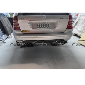 Carbon Rear Diffuser Bumper Lip Fin Spoiler Wing <b>Splitters</b> for Mercedes Benz C Class W203 AMG 2001-2007 - Product Image 5